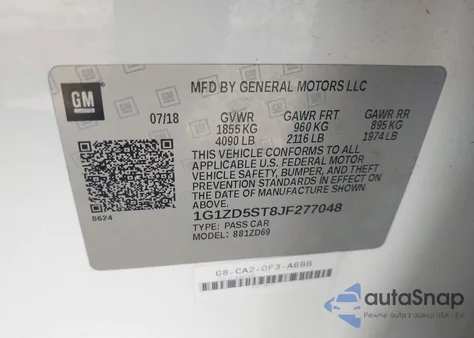 2018 Chevrolet Malibu Lt from USA, damaged, VIN 1G1ZD5ST8JF277048